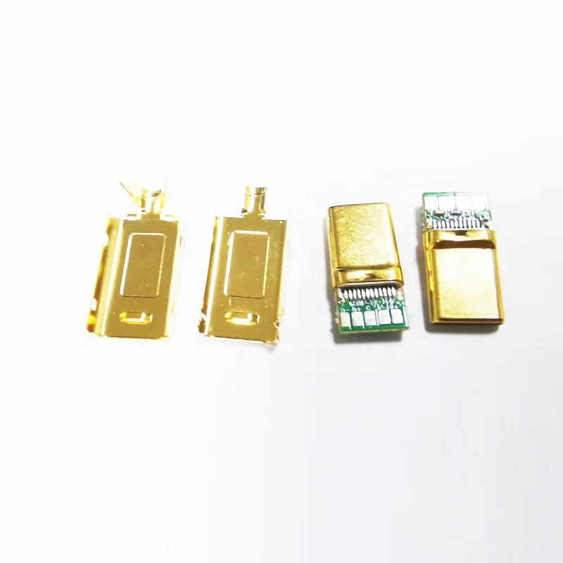 5A 30V USB 3.1 usb Type C Male DIY Solder Plug Connector Socket Attached PC Board for usb data cable