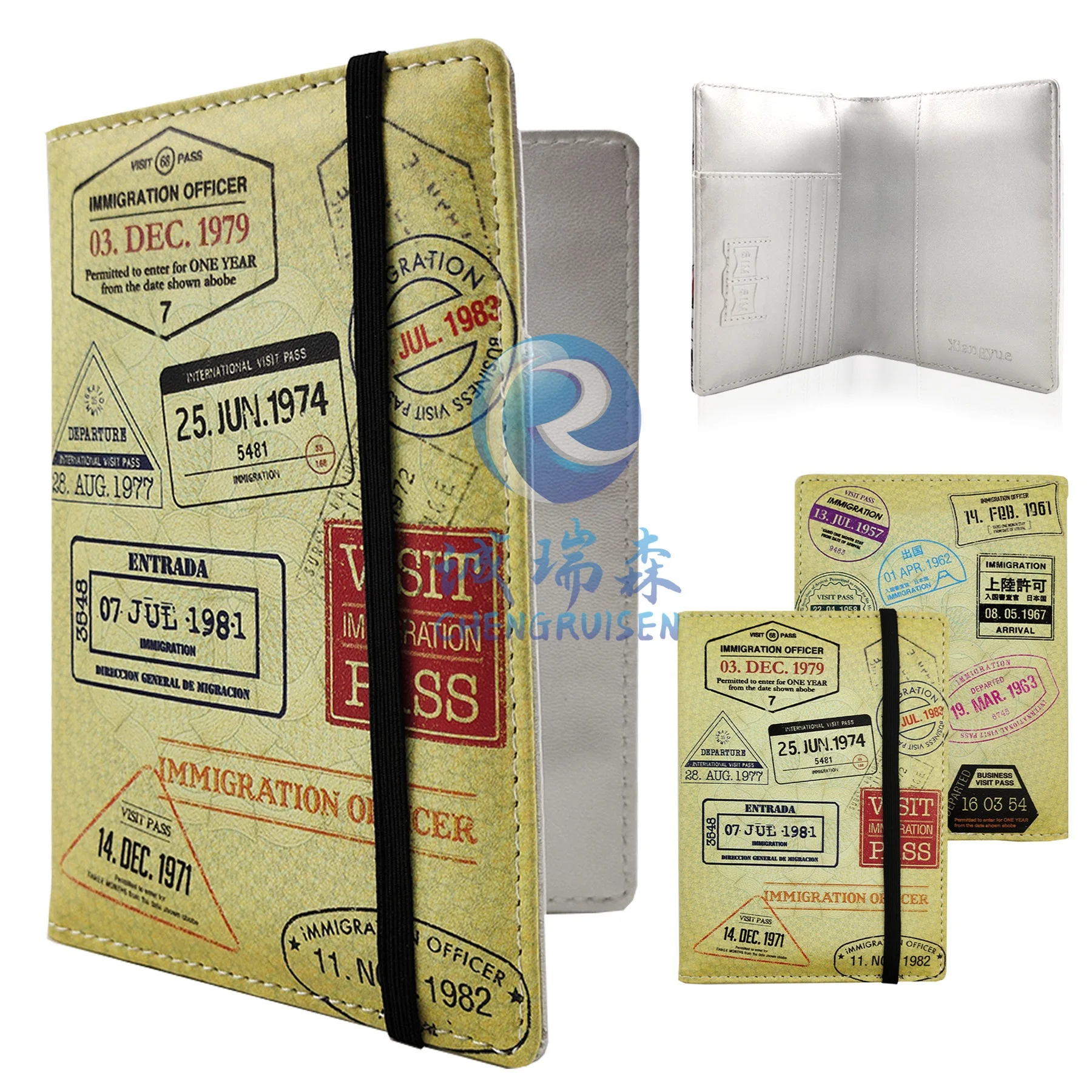 Высококачественный персонализированный Чехол-кошелек из искусственной кожи с индивидуальным принтом без рисунка держатель для паспорта путешествий Обложка