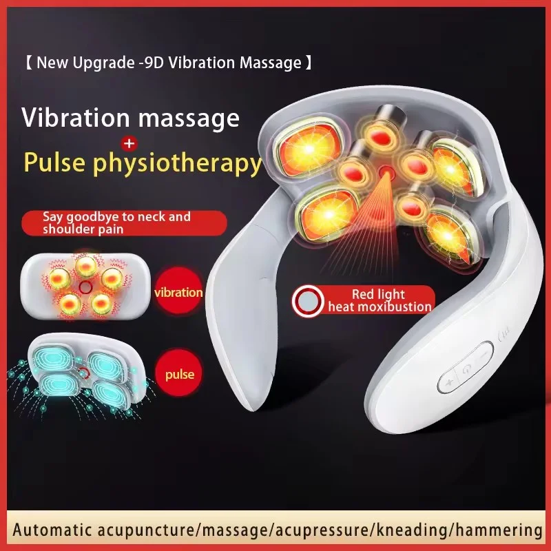 Smart OEM Neck And Shoulder Relax Massage Device Electric Heating Pulse Portable Tens EMS Neck Massager