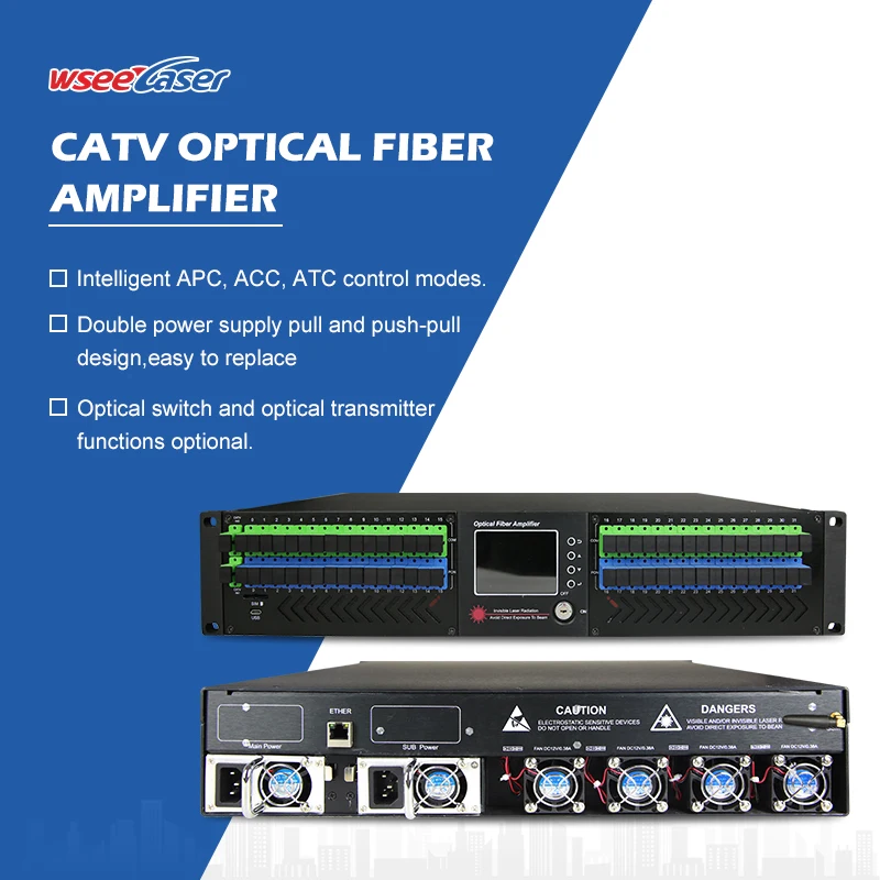 FTTH GPON Solution 1550nm  4 8 16 32 port CATV amplifier combined HFC Multiple Ports high power JDSU EDFA