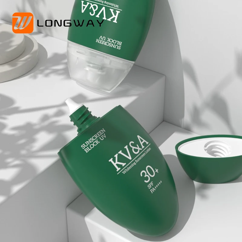 Wholesale empty sunscreen bottle white 50ml squeeze tube packaging sunscreen lotion bottle can do craft