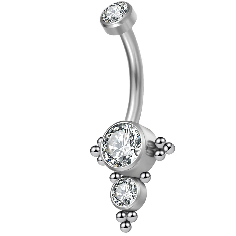 316l Surgical  belly ring  CZ belly  Externally Threaded Belly Rings body Piercing
