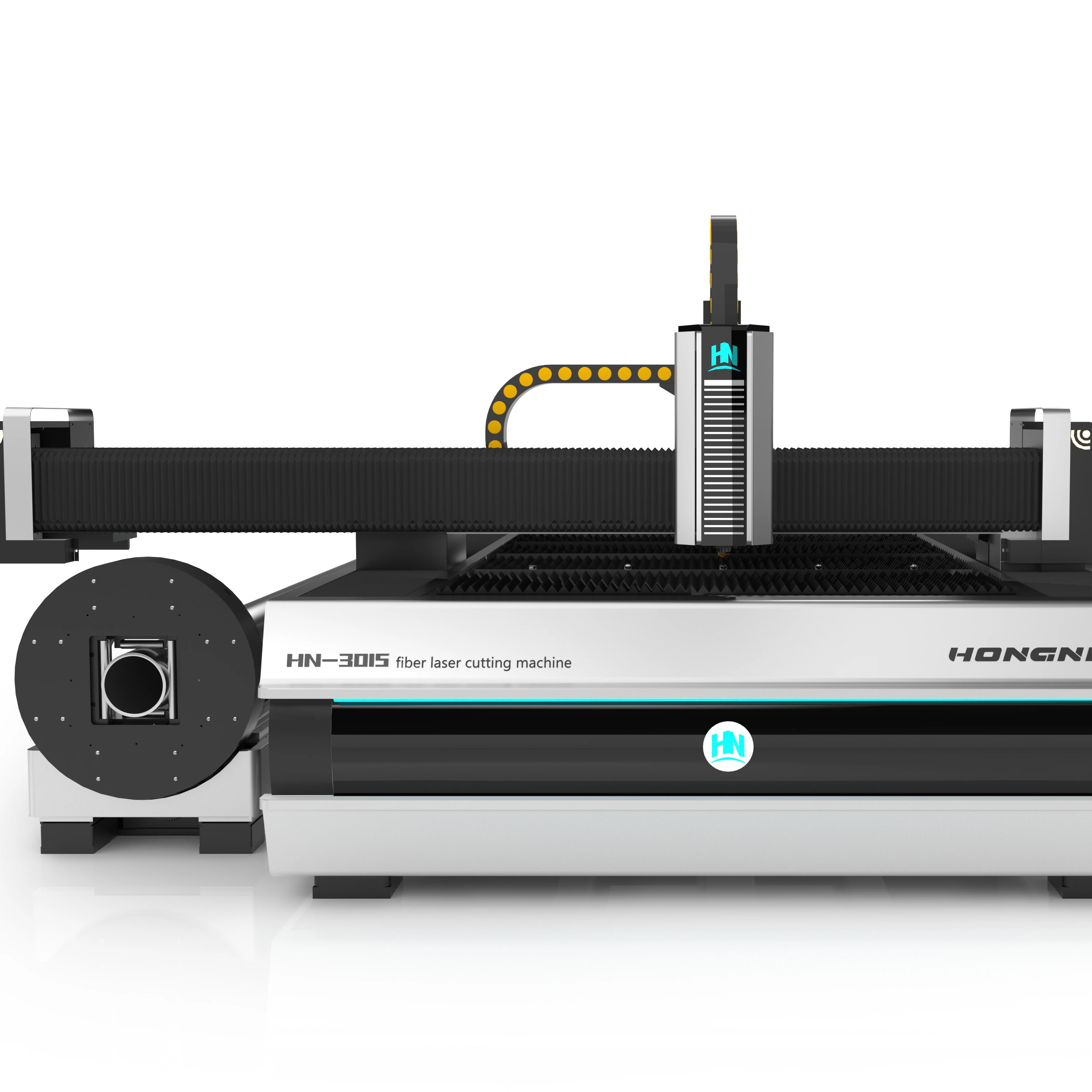 Hongniu Laser 3000mm*1500mm laser cutting machine with 6m pipe cutting and exchange table 3000w Raycus machine
