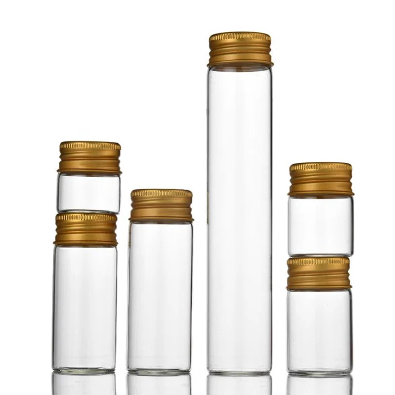 Diameter 30mm Custom Logo High Borosilicate test Tube Bottle Glass Vials Clear Match Storage Jar with Screw Cap