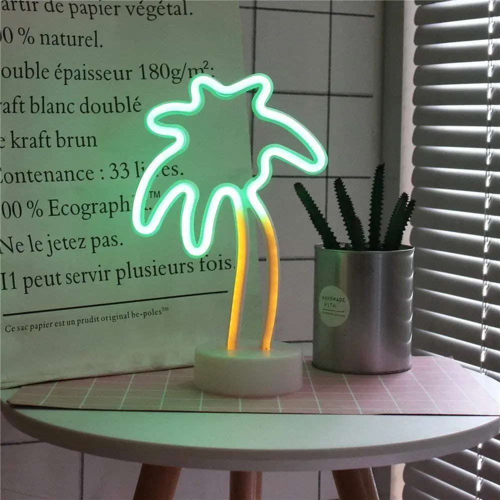 Custom Desktop 3AA Battery Christmas Creative Kids Gift Holiday Decoration Lamp Home Sign Cactus Table Tree LED Neon Light