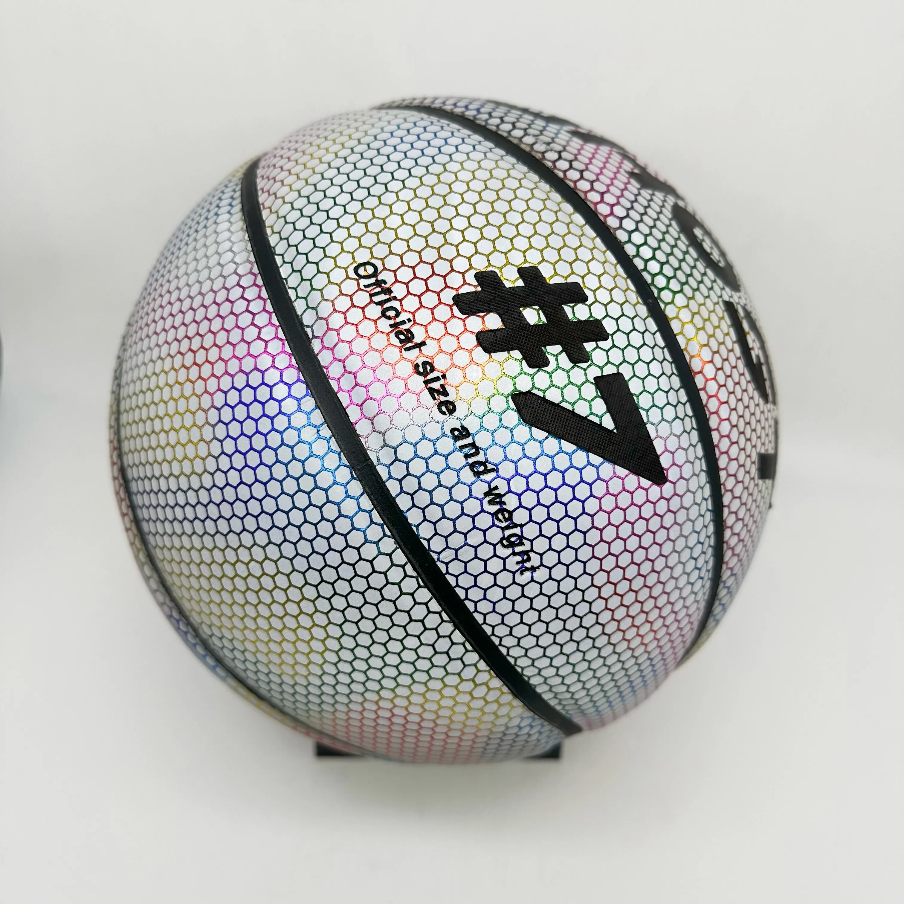 Factory Direct Standard Size 7 Reflective PU Basketball for Training and Match High Quality Basketball