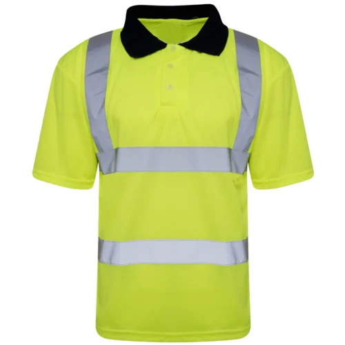 100% Polyester Bird Eye Quick Dry High Visibility Construction Reflective Safety Polo Shirts with logo customized
