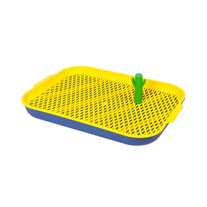 New Design Dog Toilet Pet Potty Tray High Fence Splash Proof Rectangle Yellow Desert Oasis Dog Toilet