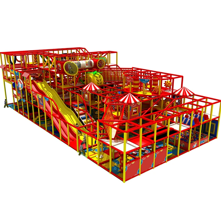 Commercial entertainment kids soft indoor playground equipment with trampoline