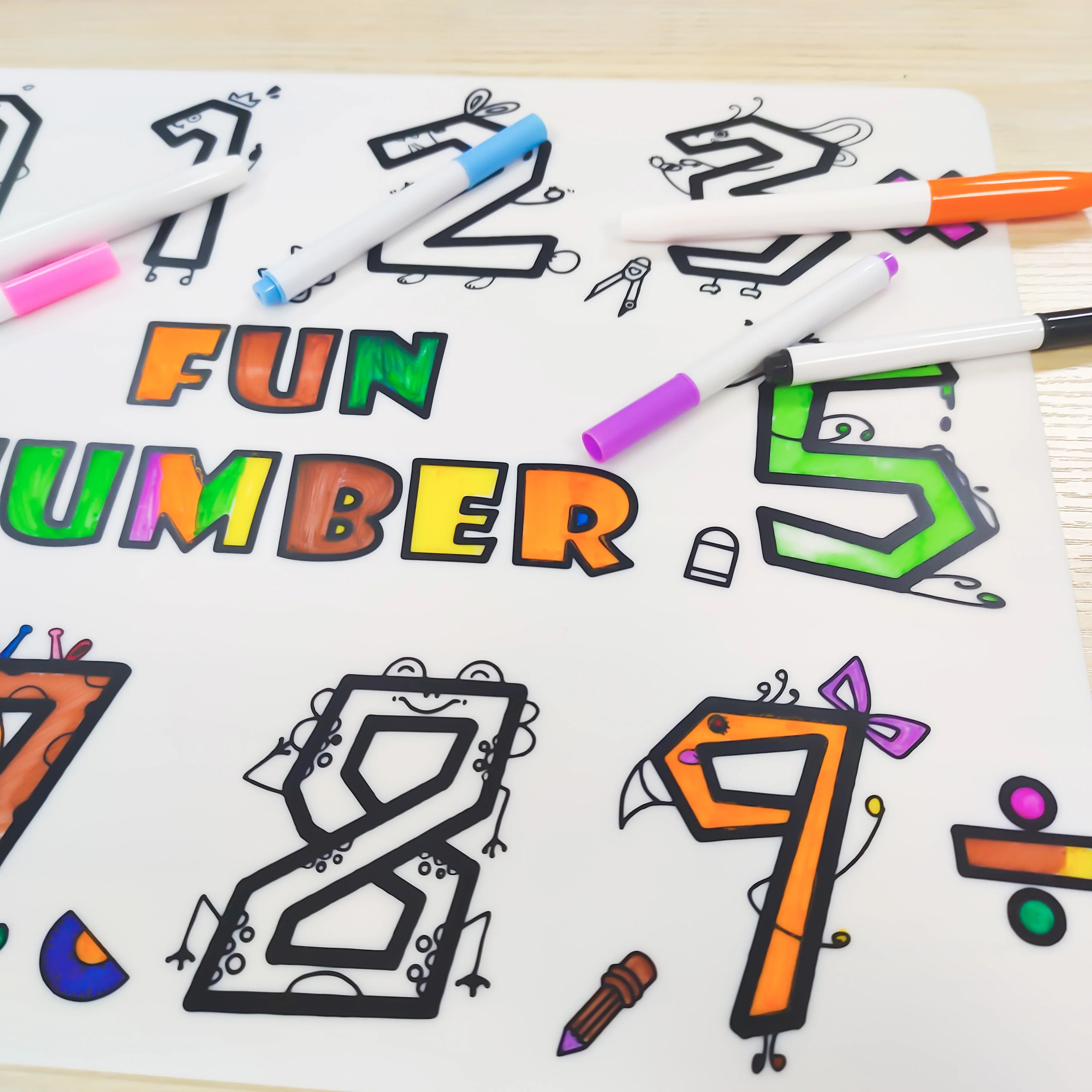 2023 New Design Cute Animal Silicone Drawing Mat Customized Logo Rectangle Sustainable Silicone Mat with Custom Printing 130g