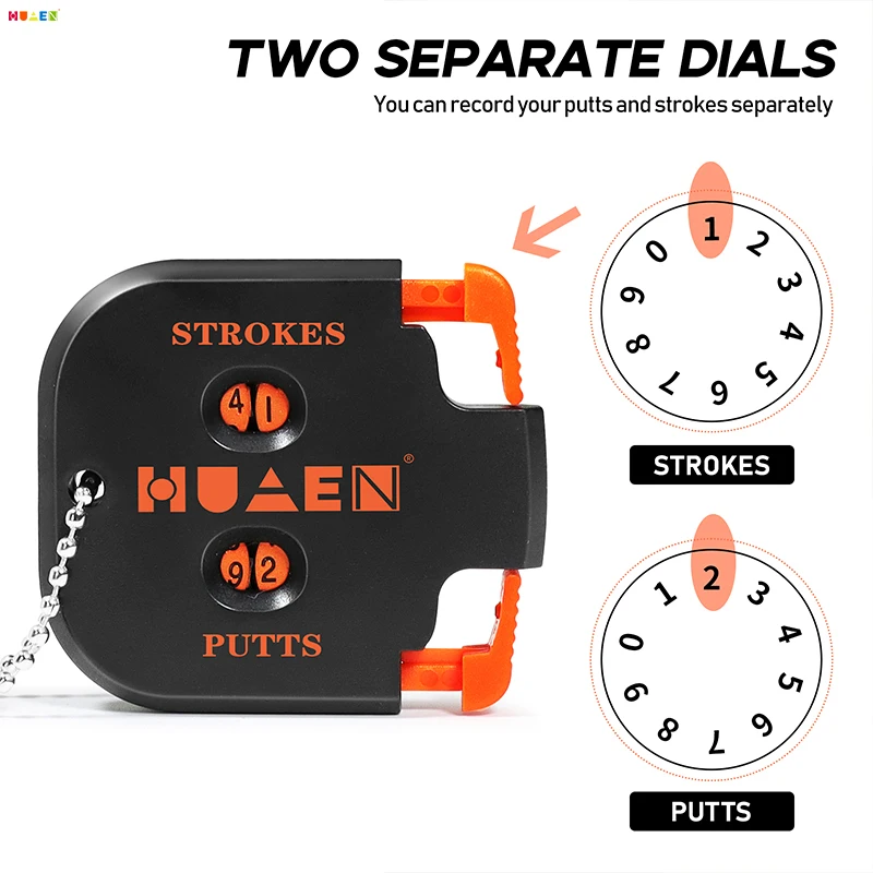 New Portable Mini Golf Score Shot Stroke Counter Clicker with Dial Resetting Tool Key Chain for Golf Scorekeeper with 2 digit