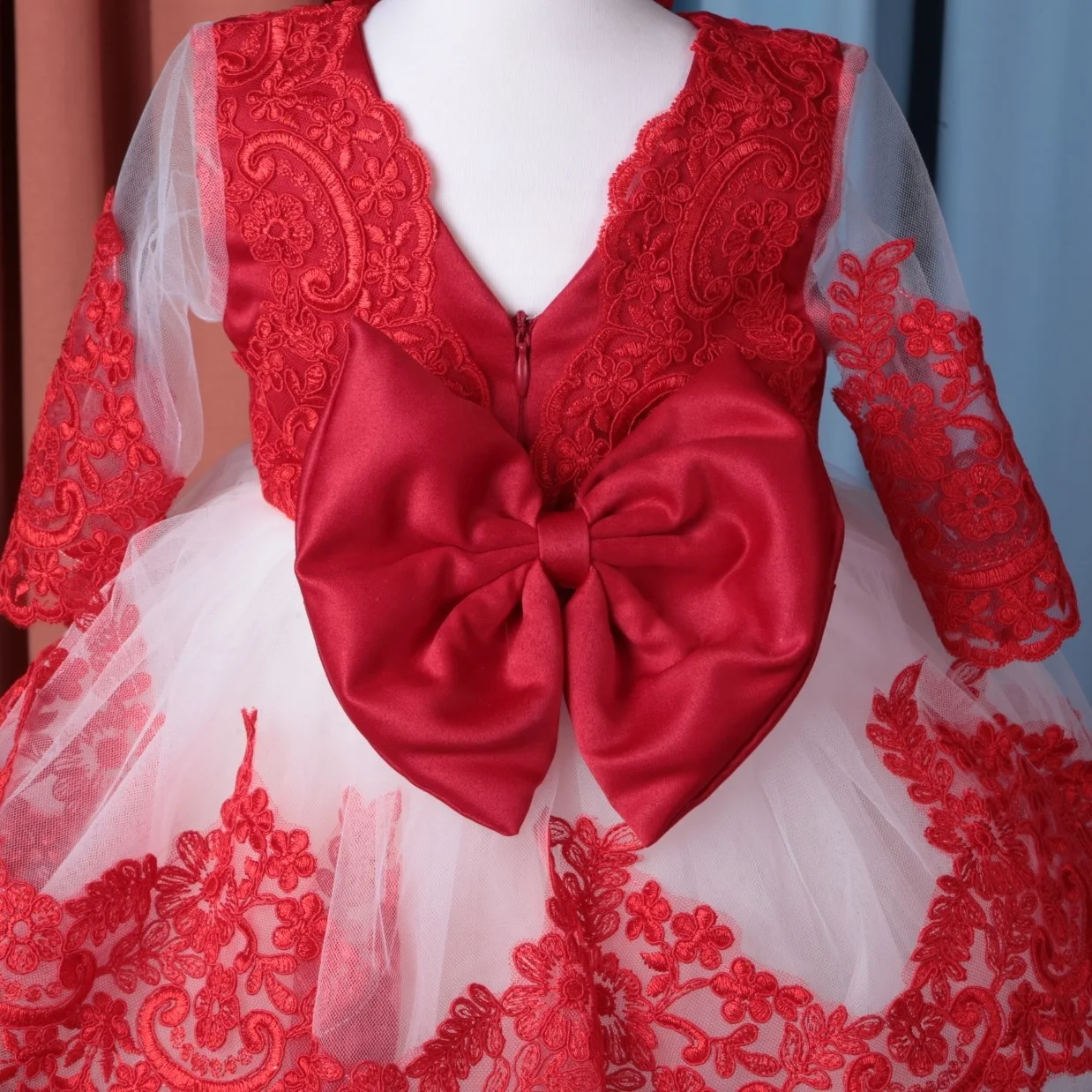 Wholesale Custom Newborn New Design Party Birthday Wedding Kids Clothes Red Lace Baby Dress For Girls From Turkey