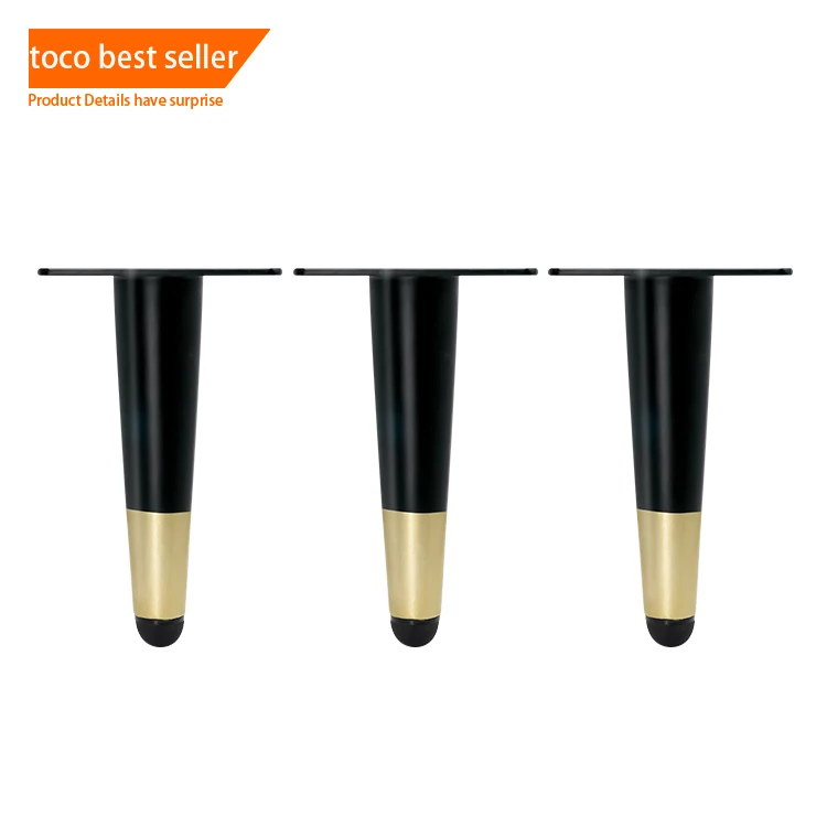 toco cheap Factory price Black gold Stainless Steel Table Foot tapered sofa metal legs modern furniture living room chairs