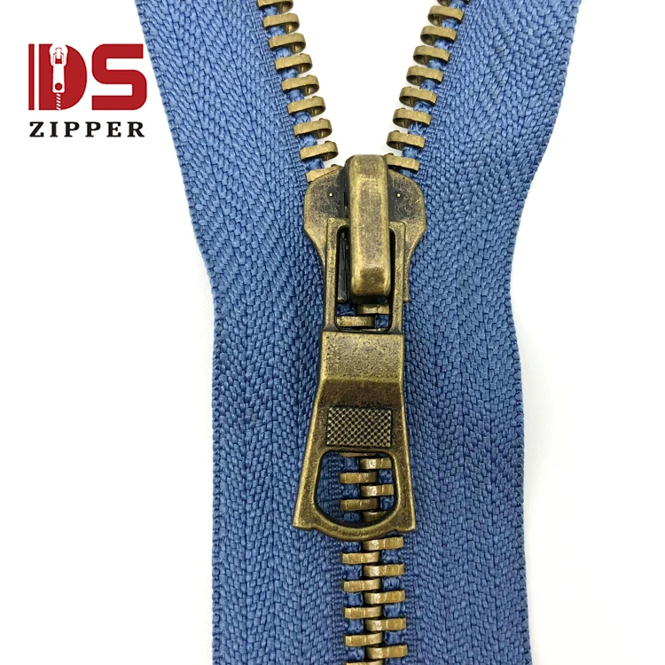 Factory wholesale rose gold brass zipper metal zipper