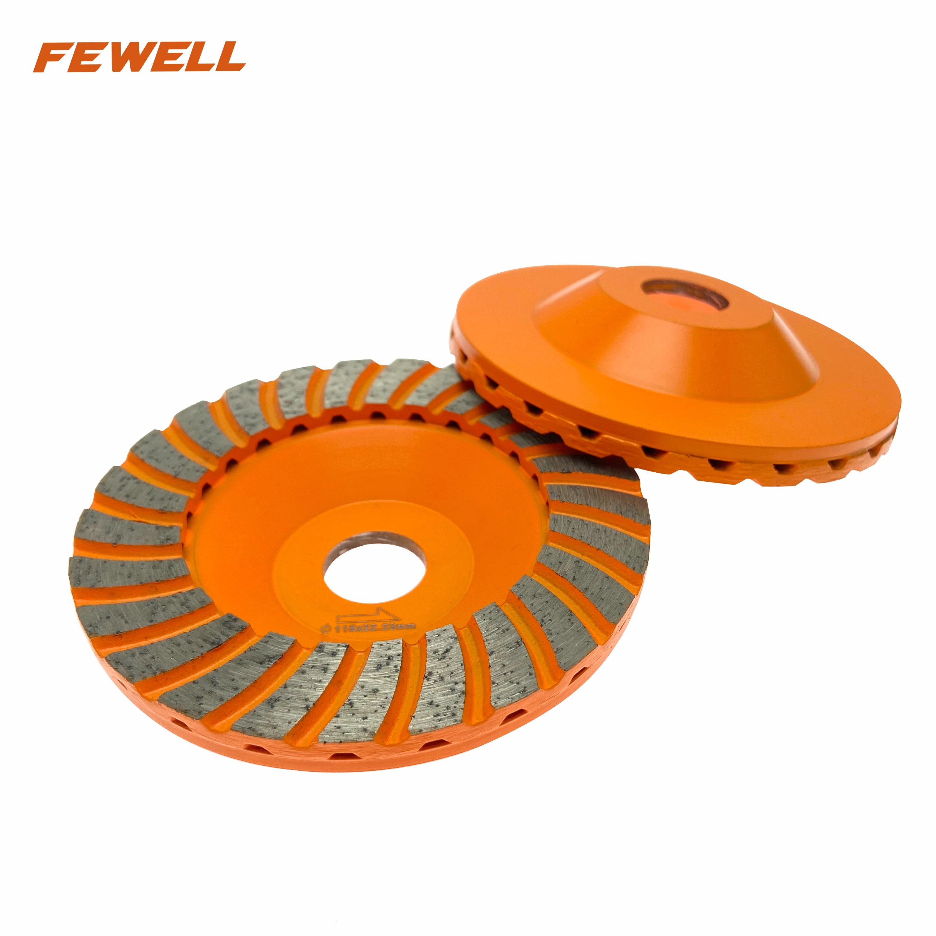
Silver Brazed 4.5inch 115*5*22.23mm turbo diamond grinding cup wheel disc for concrete , stone 