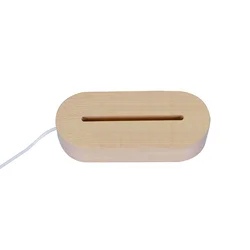 Low Price Beech Acrylic Oval LED Wood Base