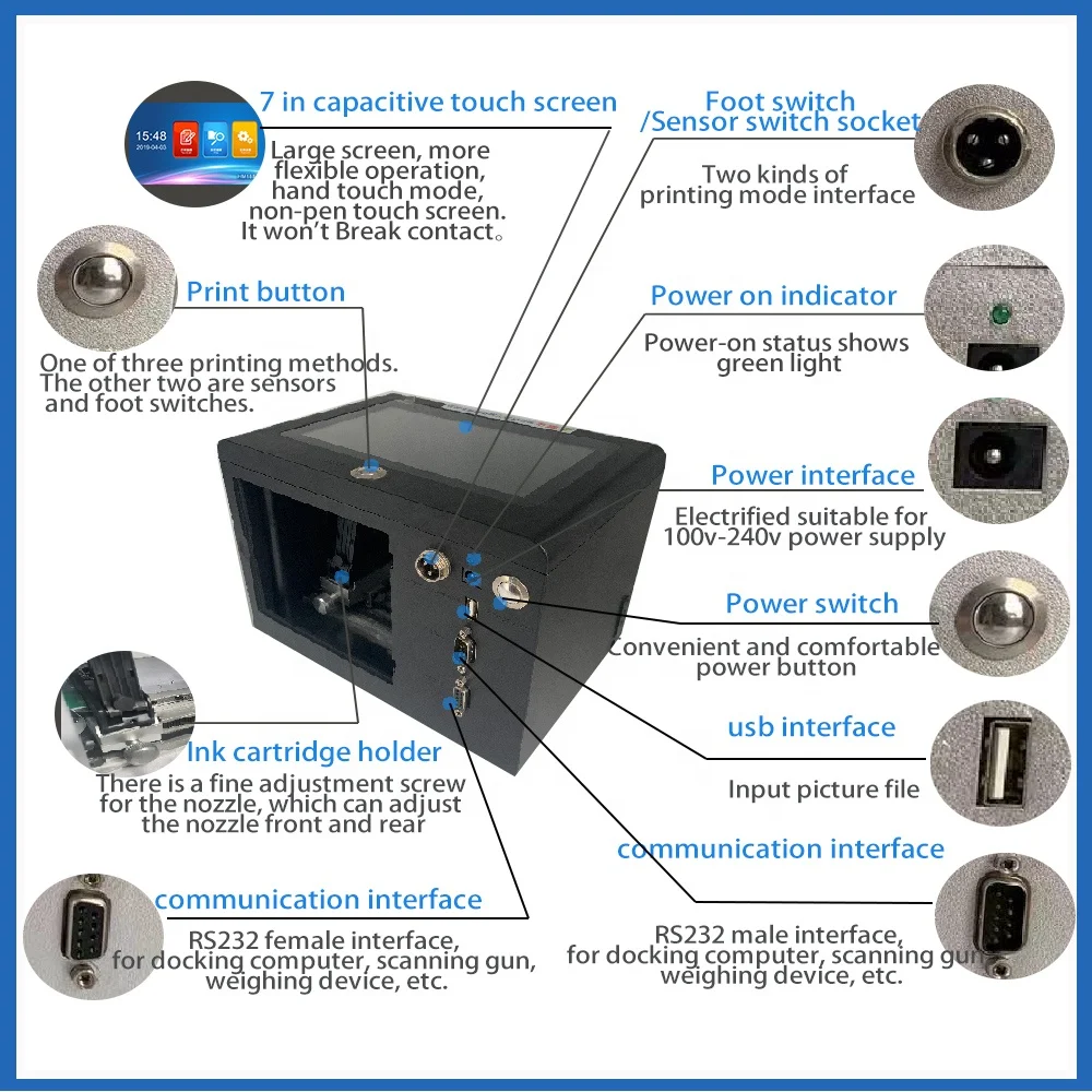 AOKDI HM188  exp date pattern digital expired date stamp handheld inkjet printer packaging handy printing machine