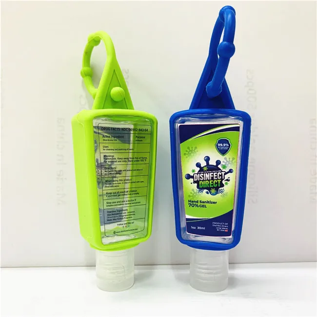 silicone hand sanitizer pocket bottle holder with label sticker