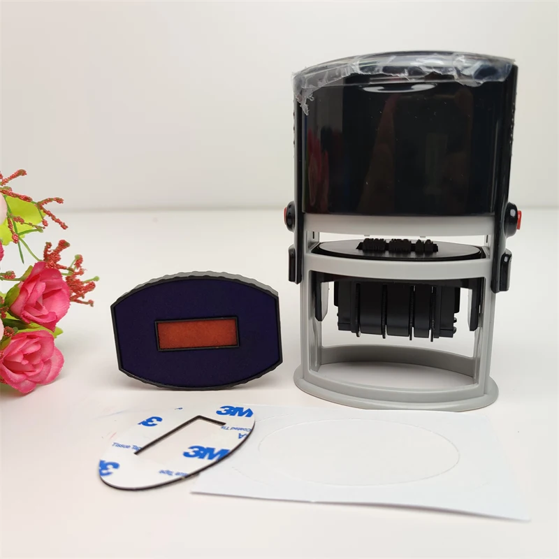 Engraving Rubber Stamps 2 Color Stamp Pad Date Self Inking Rubber Stamps with Date