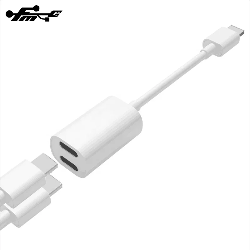 2 in 1 Dual Headphone Audio Charge Adapter For Iphone Audio Headphone Adapter
