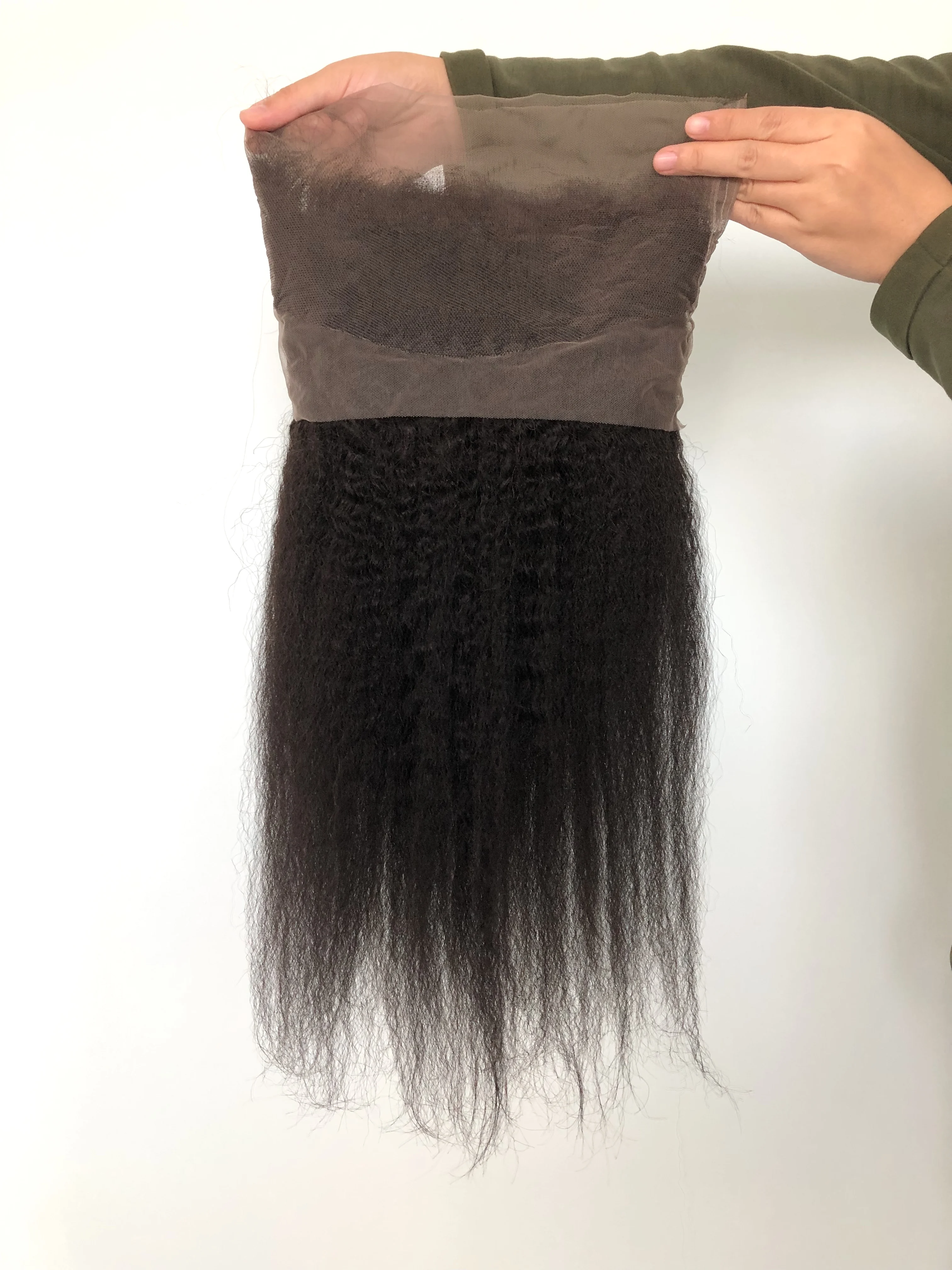 
Kinky Straight 360 Medium Brown Lace Frontal 10A Grade Virgin Brazilian Hair Lace Frontal Closure 