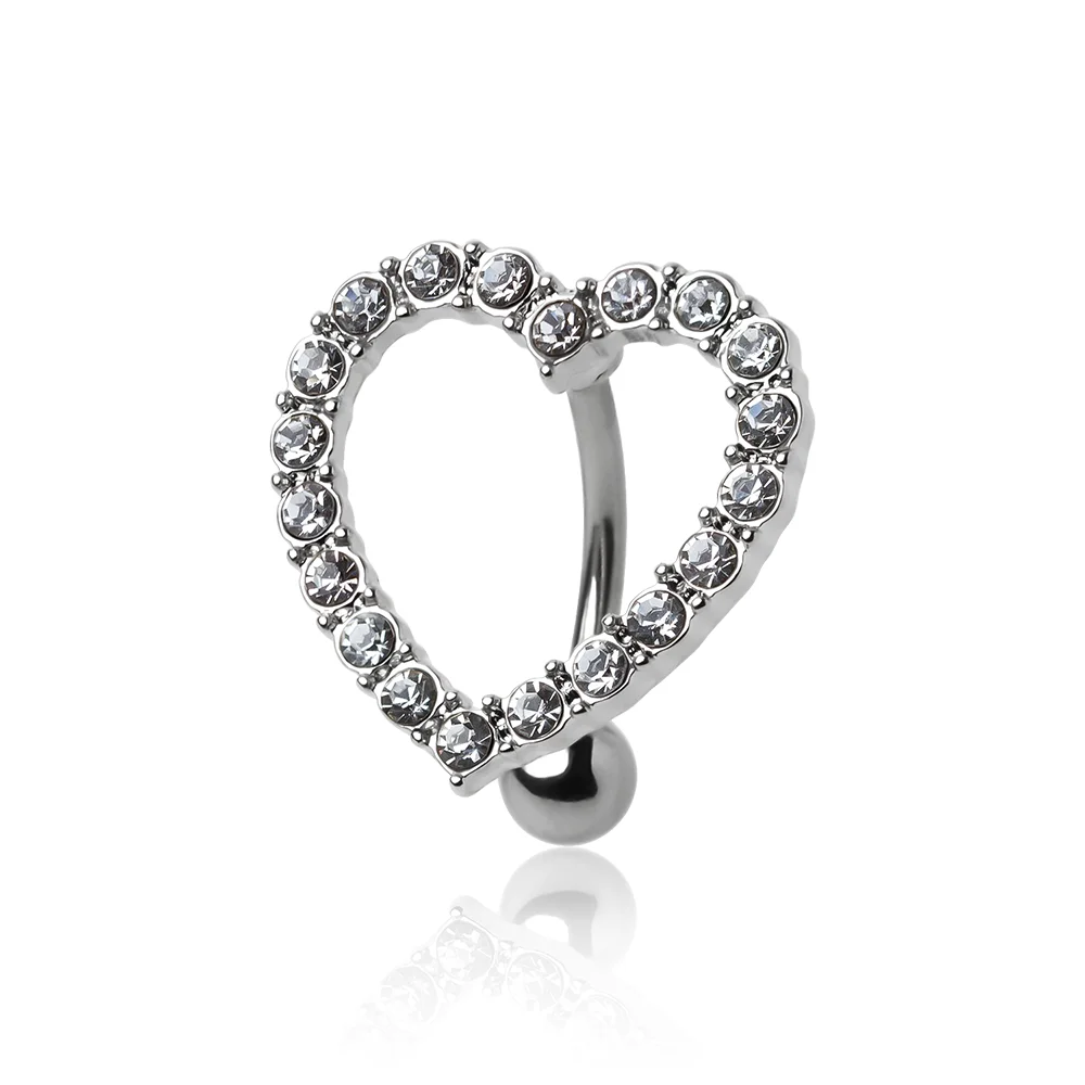 Custom Wholesale Body Jewelry Surgical Steel Heart Belly Button Rings for Women