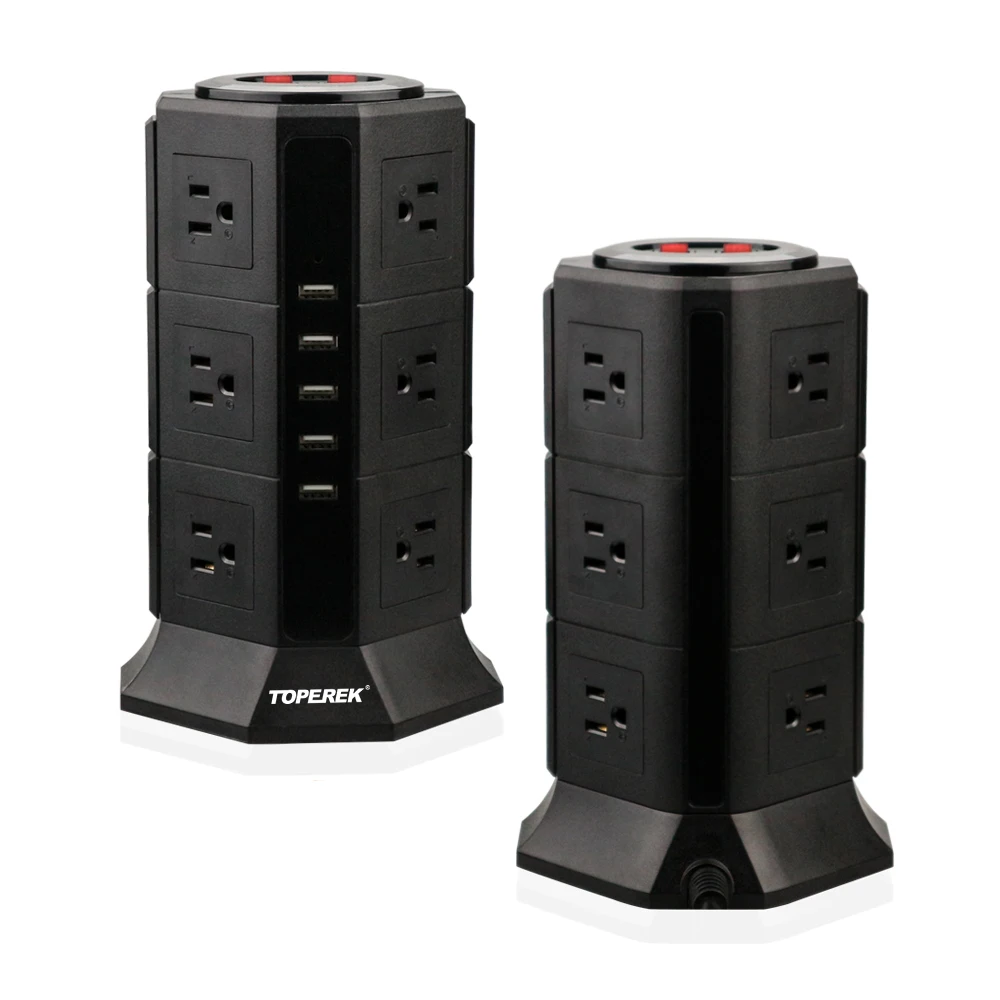 TP-VA5U12S:4 outlet us surge protector double usb charging socket electric 13a socket panel