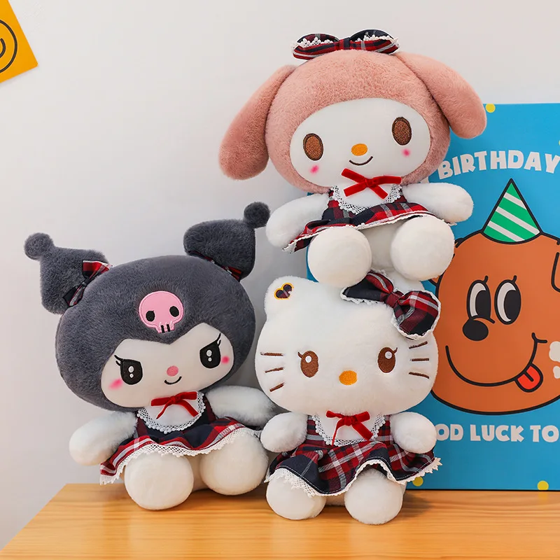 Лидер продаж Sanrioed Kuromi Melodi Hello Kt Cat плюшевая игрушка детский подарок на день рождения кукла подушка большого размера