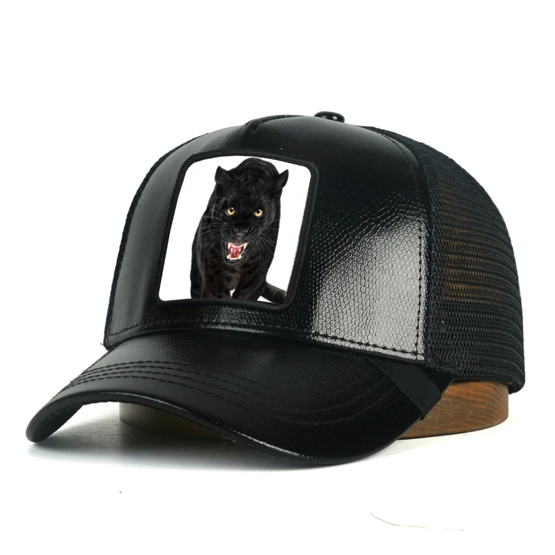 Wholesale Printed Star Polyester Frame 5 Panel Ventilated Baseball Cap Black Mesh Trucker Hat Baseball Caps