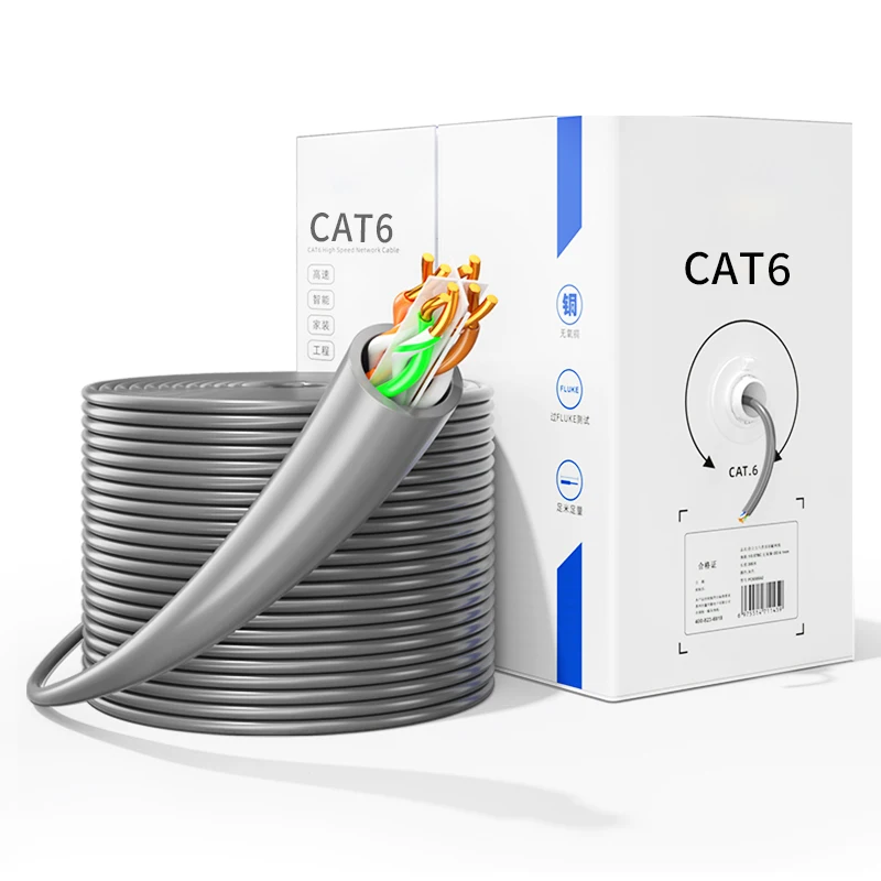 Высокое качество Cat6 UTP Крытый открытый сетевой кабель Ethernet 305 м
