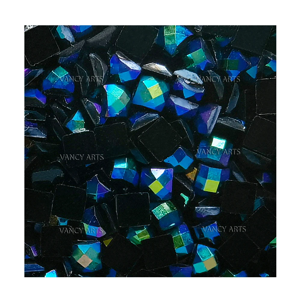 DMC 310AB черная квадратная полимерная алмазная живопись сверла 5D горный хрусталь материал AB бусины без отверстий на дне