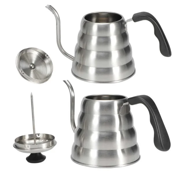 Coffee Kettle 1.2L 1L Stainless Steel Pour Over Coffee Pot Kettle Drip Kettle with Thermometer For Home Office Cafetera