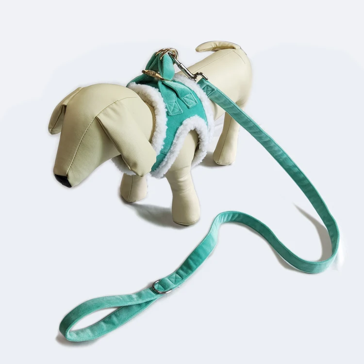 Hot selling  pet training rope lead leash outdoor white gray velvet dog collar and leash ombre set manufacturing