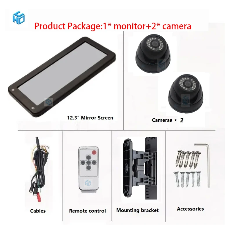 12.3inch Neoplan Coach Electric Interior Rearview Rear Side View Video Camera Monitor Truck Bus Mirror