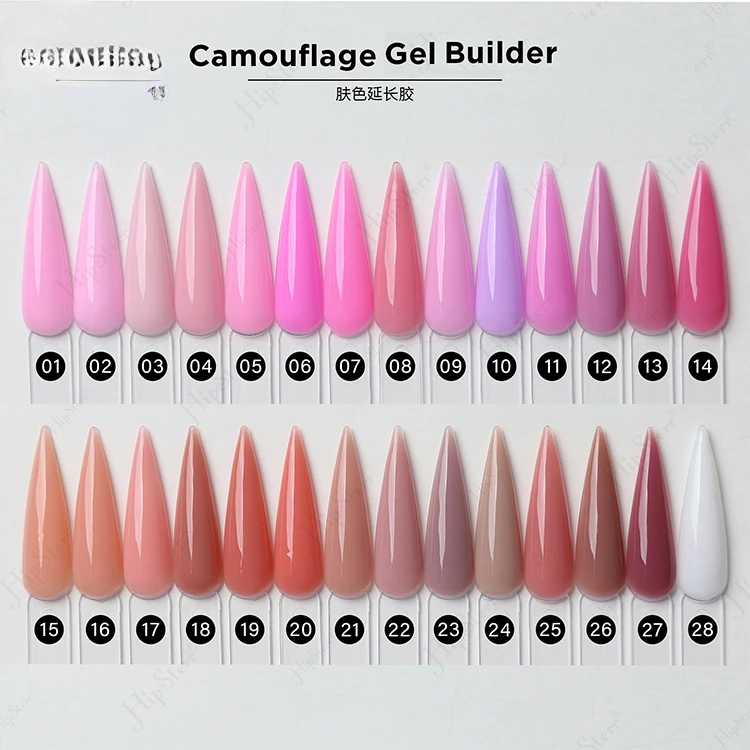 Professional Nail Manufacturer Custom 15G 60G Self Leveling Camouflage Building Gel  Hema Free Builder Uv  In A Bottle