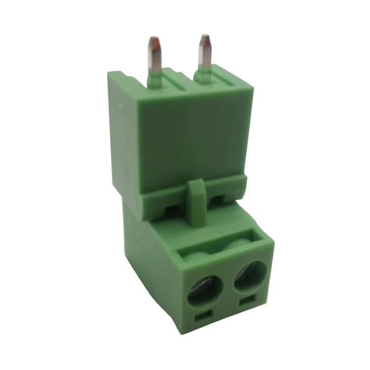 H2EDG 5.08 MM 2 Way male and female  terminal block screw pluggable  PCB terminal  block  electrical connector