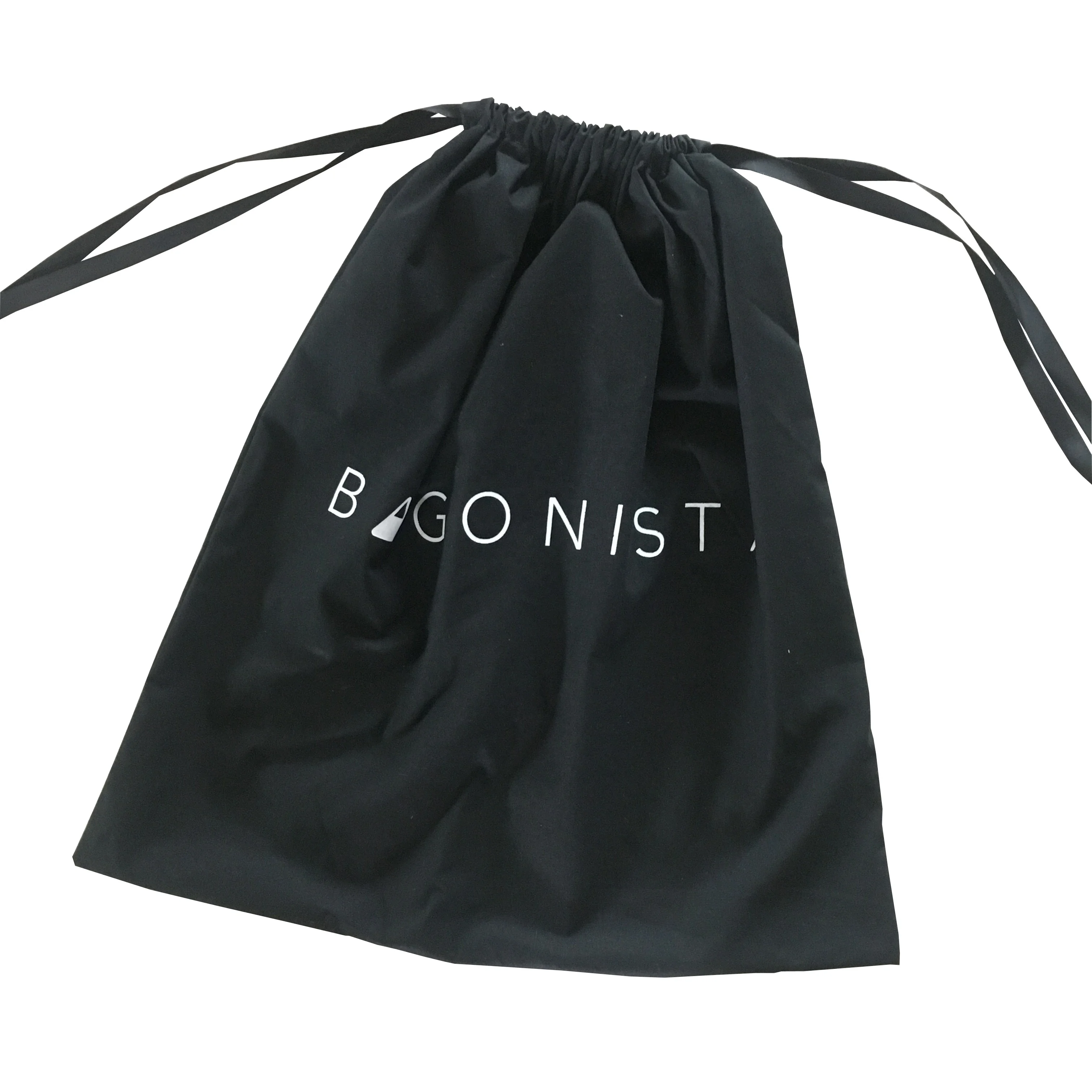 Изготовленный на заказ логотип печати для черный хлопок шнурок мешок холщовый мешок, сумка для упаковки вещей с принтом для продвижения