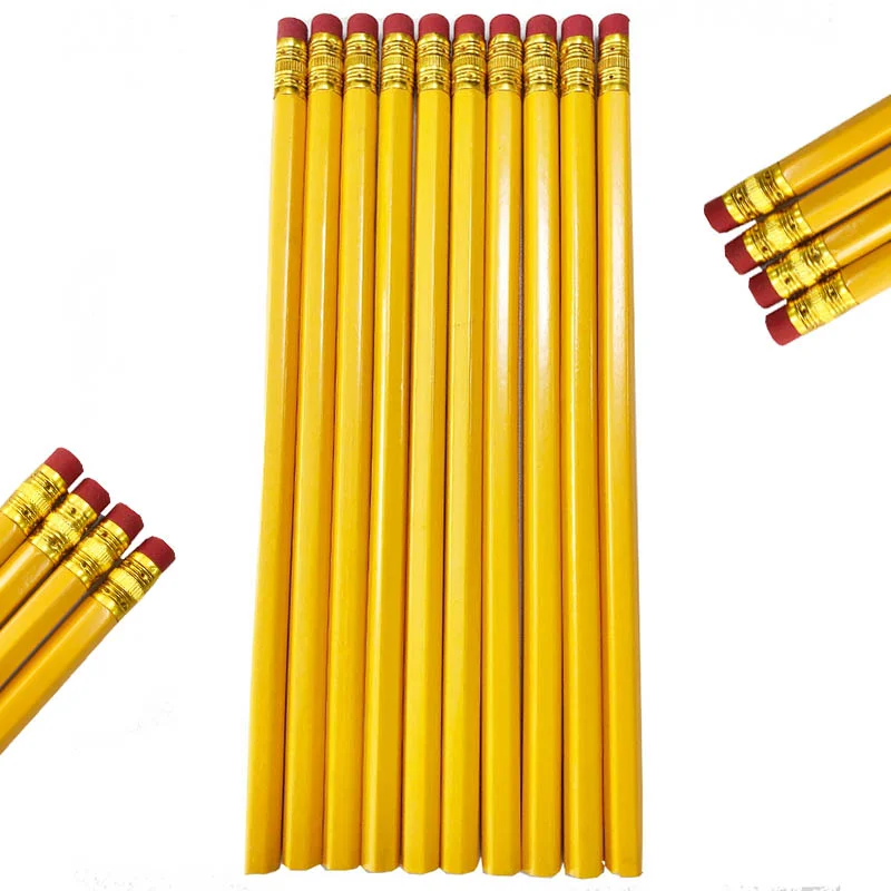Factory wholesale cheap price yellow pencil with one  eraser lead hardness HB Professional Office and School Pencil In Bulk
