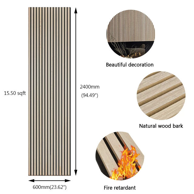 KASARO Good Quality Modern mdf akupanel wood slatted wall acoustic felt panel acoustic panels
