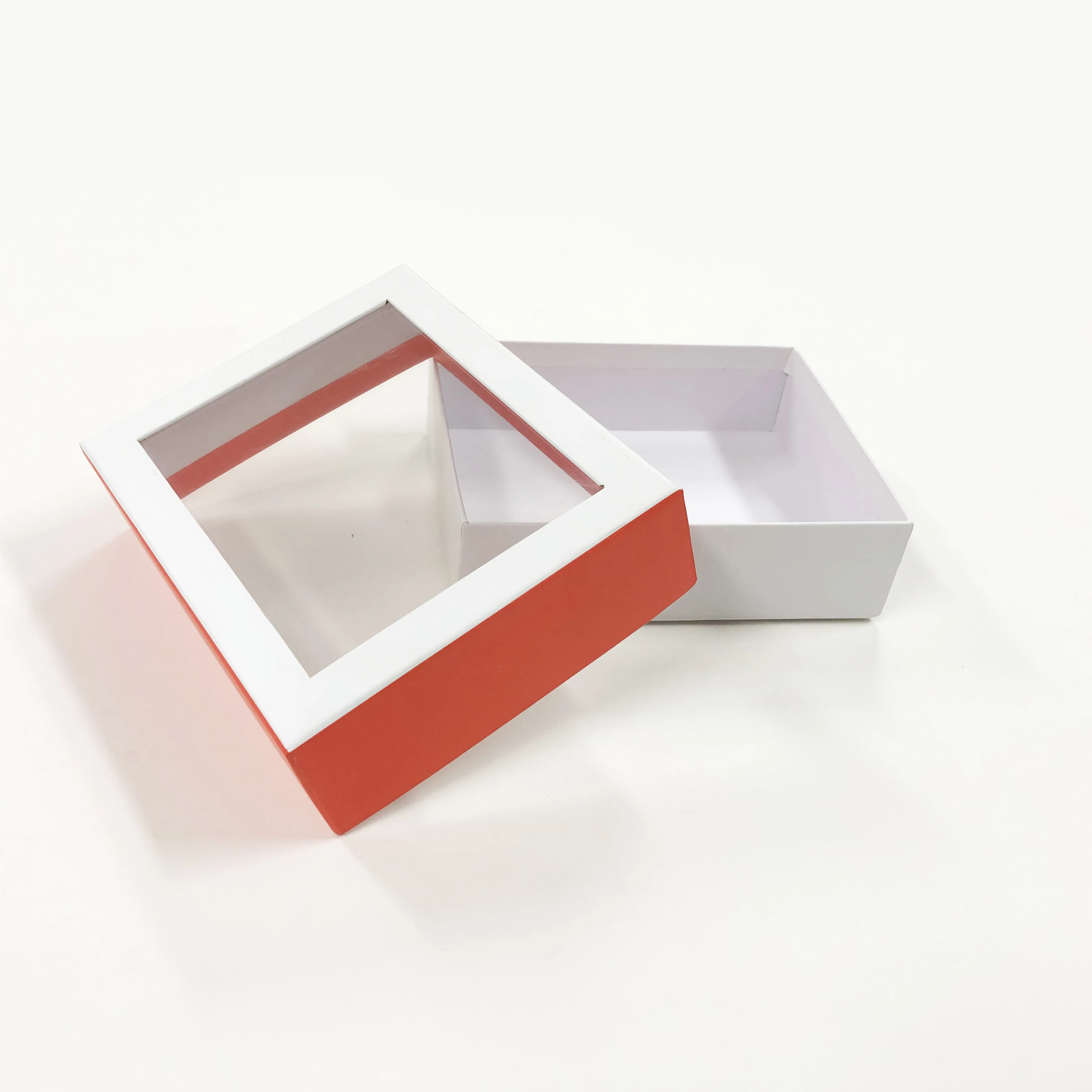 china supplier custom cheap window jewelry packaging paper box with transparent lid