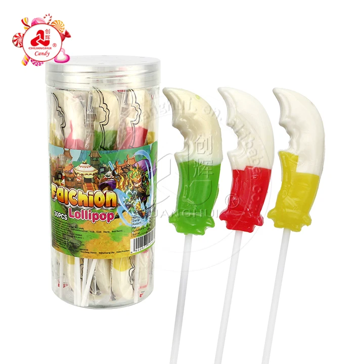 2 colors Falchion broadsword shape lollipop big knife candy