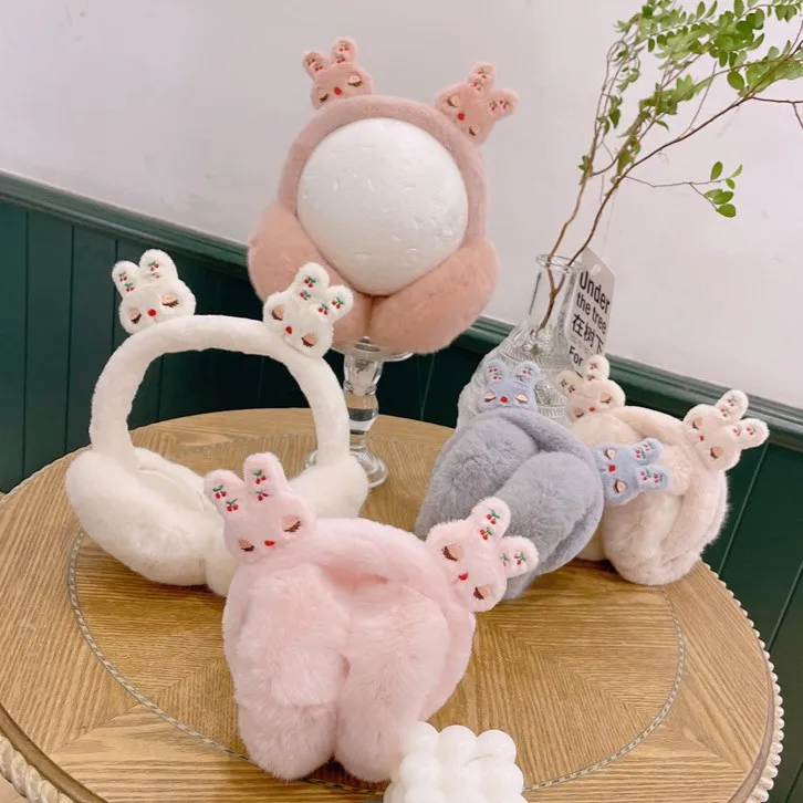 Designer Wholesale Hot Sale Cute Shape Solid Color Soft Fur Earmuffs For Kids