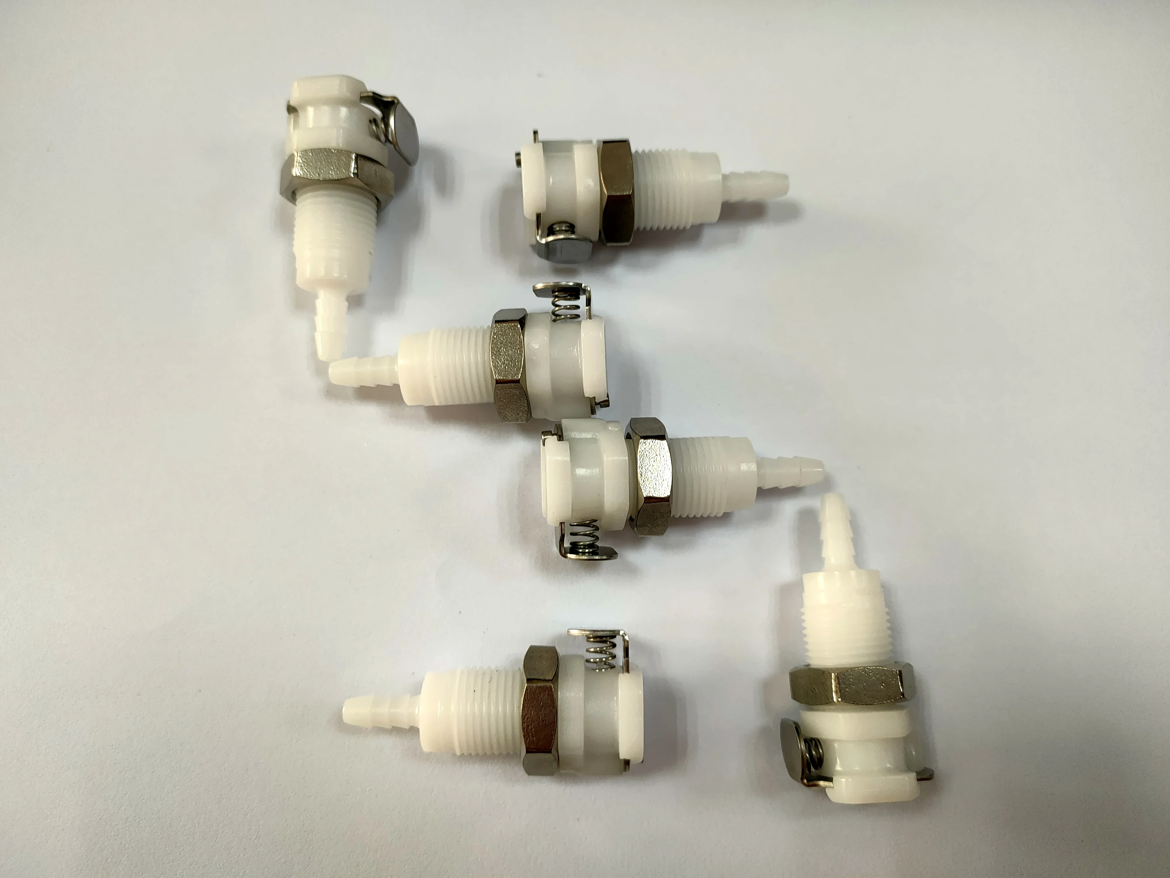 Hot Sale PP PVDF Material IMD1602HB 1/8' hose barb inserts shut off pom body male Socket coupling plastic quick couping