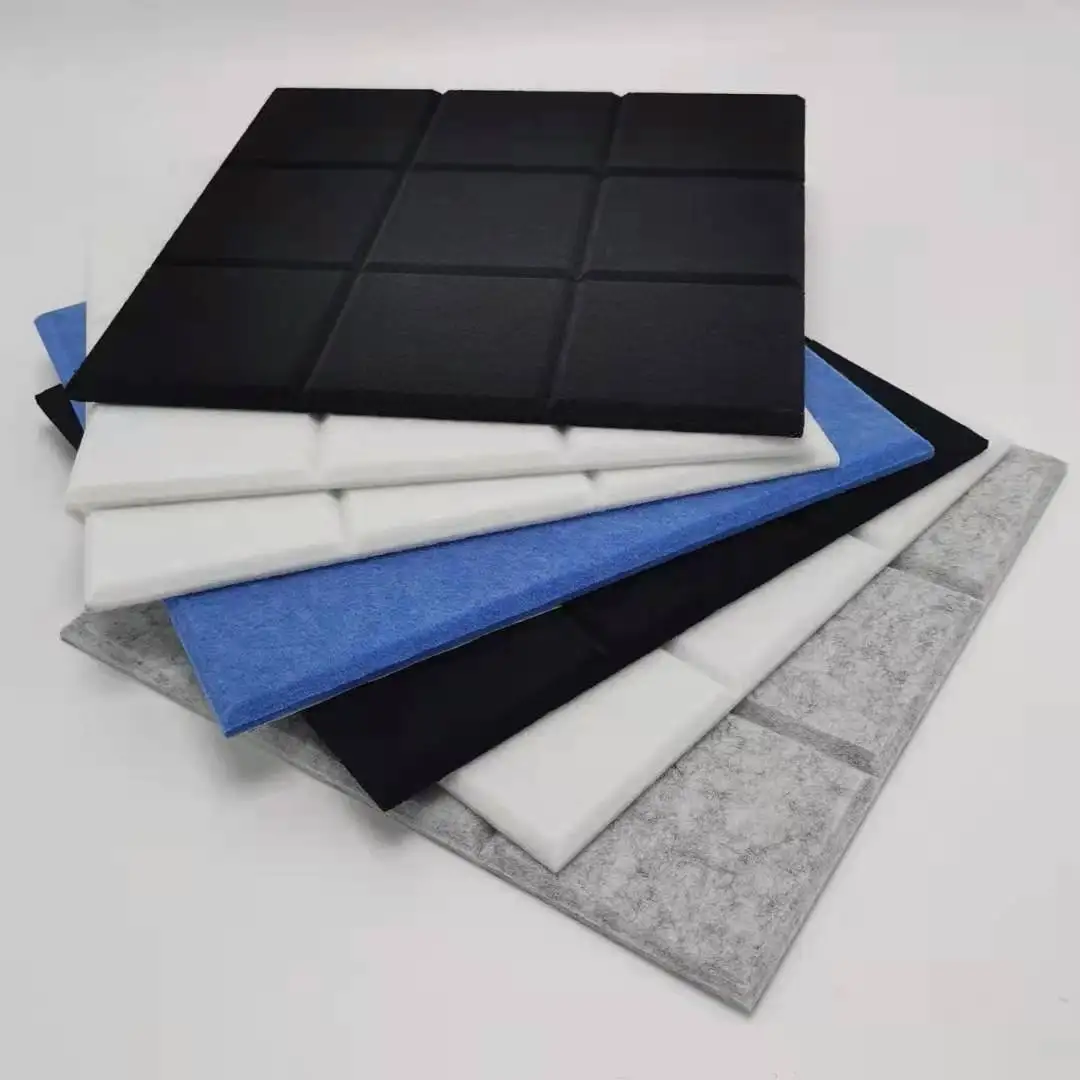 7mm 9mm 12mm PET panel for wall decoration  3D pressed printing polyester felt panel Sound-absorbing panels