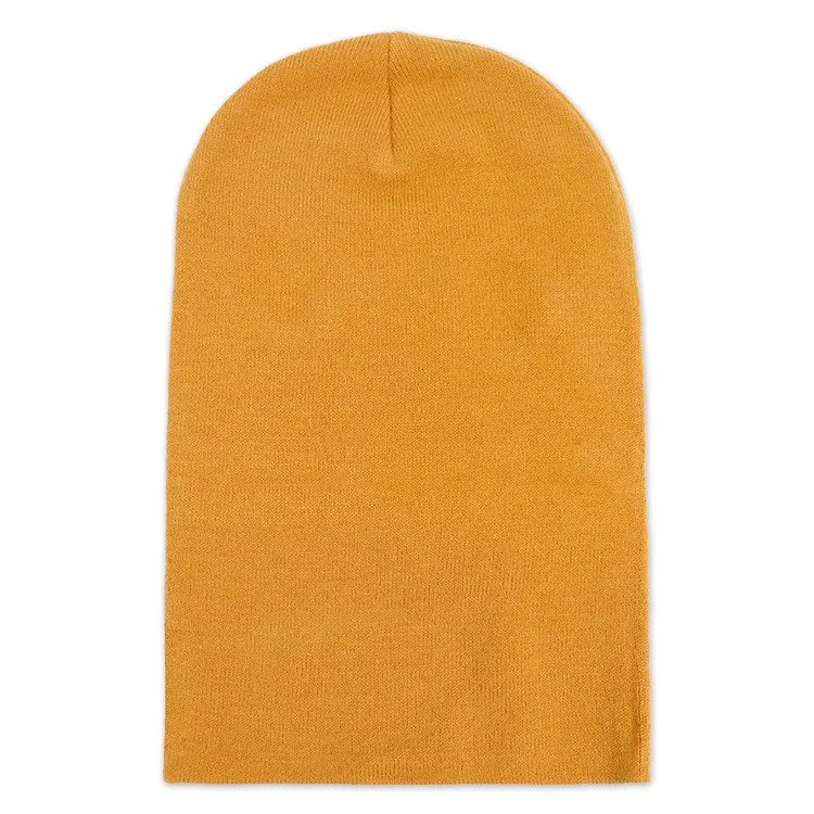 Outdoor new Individuality men women warm yellow face mask cover acrylic 2 hole balaclava custom jacquard logo knit ski mask