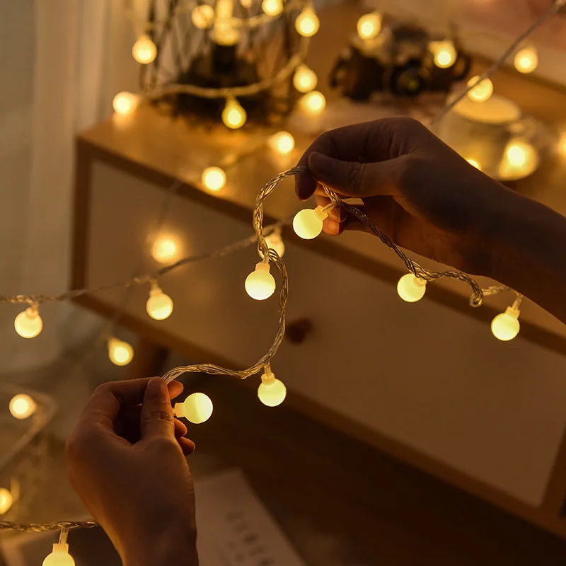 Indoor Outdoor Ip22 Waterproof Warm White Plug in Christmas Tree Decorative Led Globe Ball String Fairy Light 6m40led