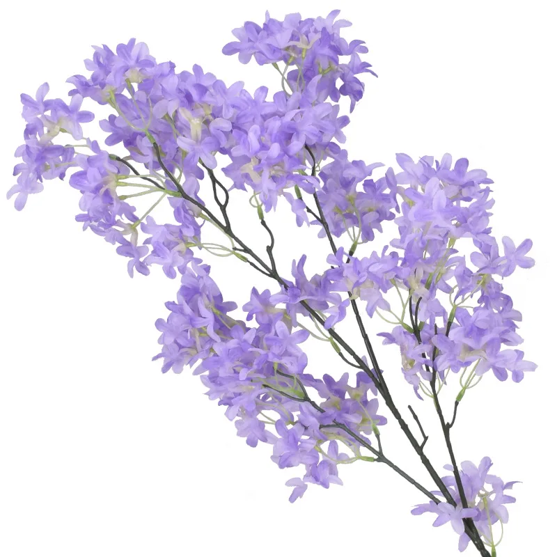 New Style Simulated Lilac Cross Sakura Silk Cherry Blossom Flower Artificial Flower Home Decoration