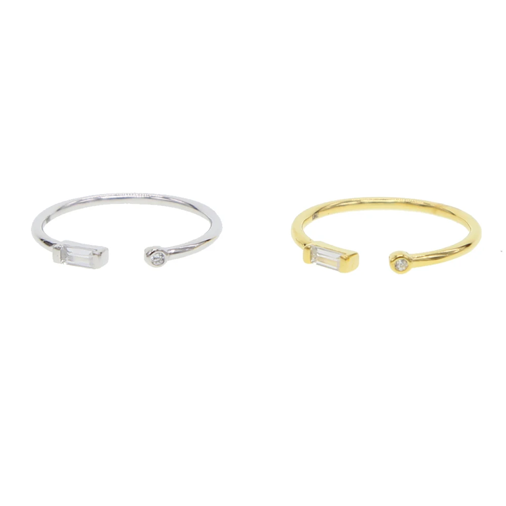 Promotion 2023 dainty delicate simple design open adjust girl women gift CZ latest gold finger ring designs