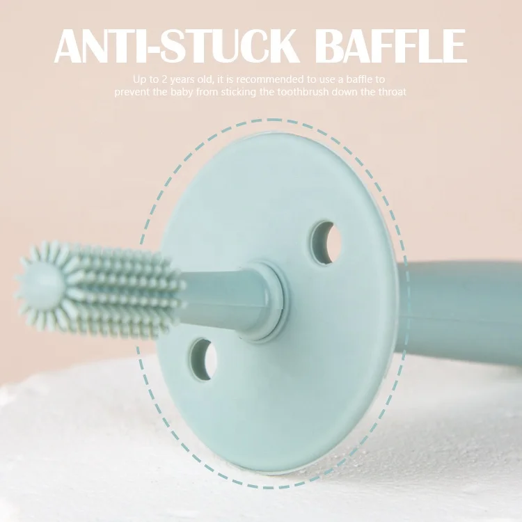 Gloway 2 Different Spec. Finger Toothbrush & 360-Degree Suction Base Gums Massage Tooth Brush Silicone Baby Training Toothbrush