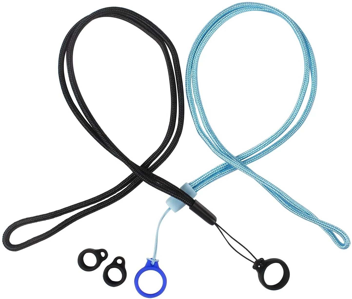 2 Pieces round  Anti-Lost Necklace Lanyard vape with Anti-Slip Silicone Rubber Rings for vape